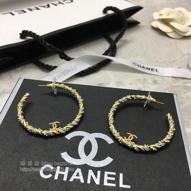 chanel耳環 專櫃最新款 爆款香奈兒耳環 黑藍兩色  gzsc1285